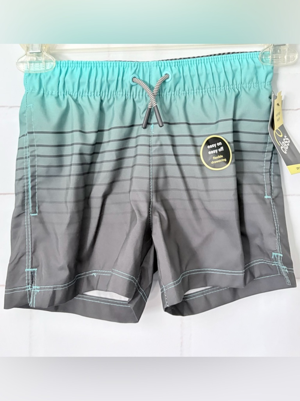 Art Class Boys' Ombre Striped Swim Shorts Size Extra Small (4/5) NWT